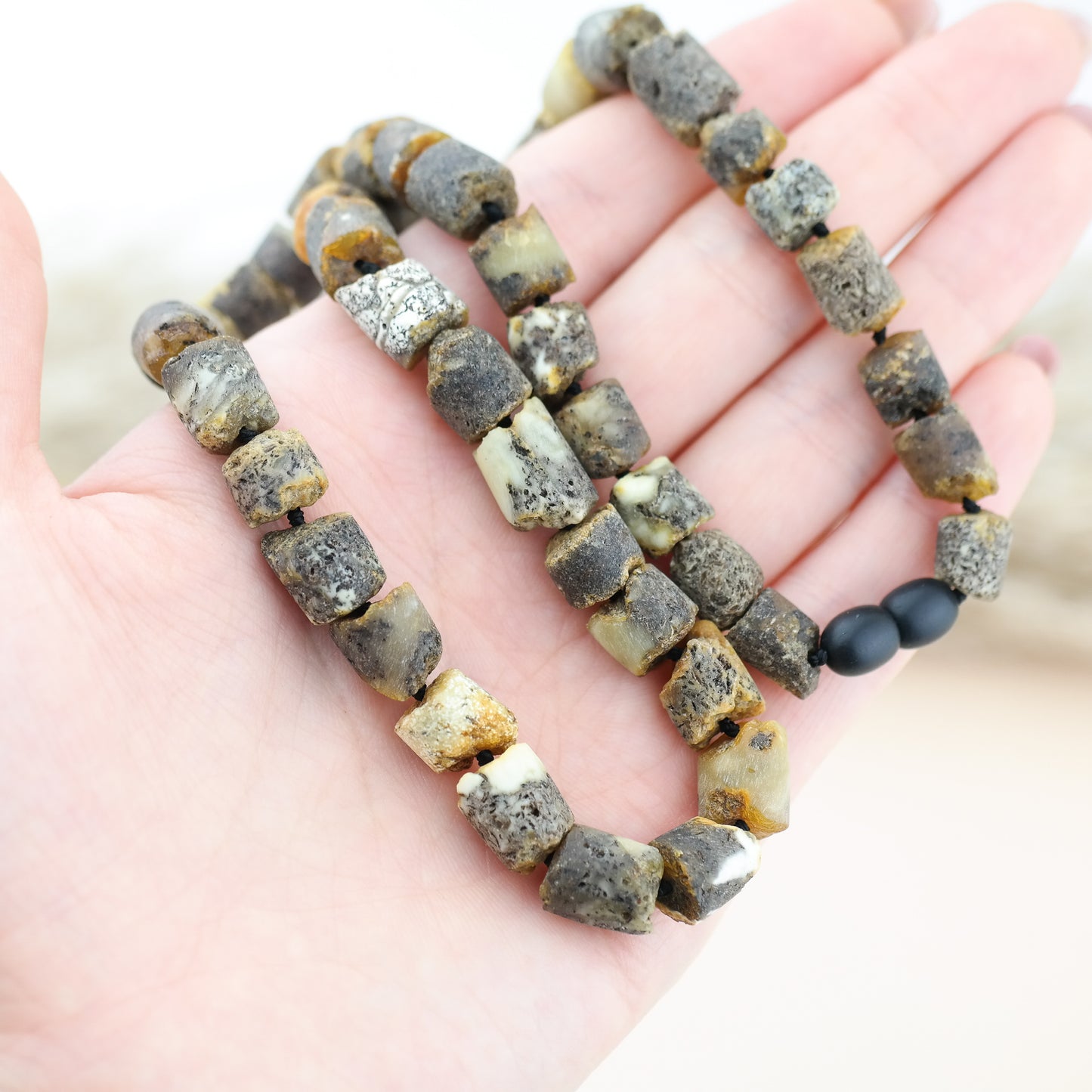 Raw Baltic amber necklace for men and women