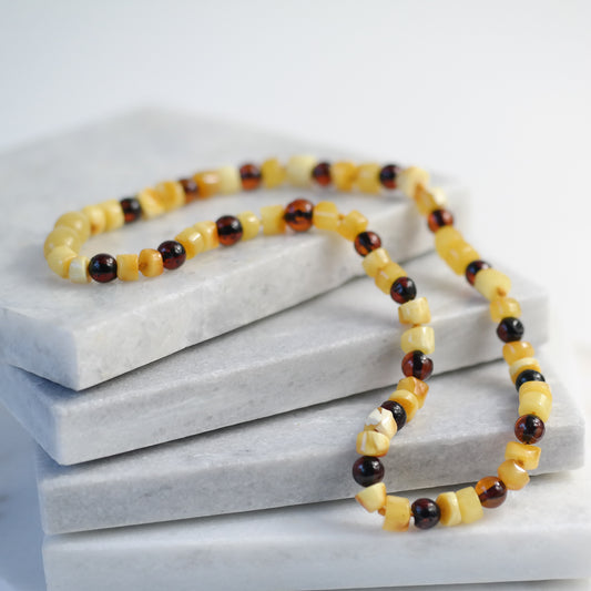 Beautiful natural Baltic amber necklace for kids