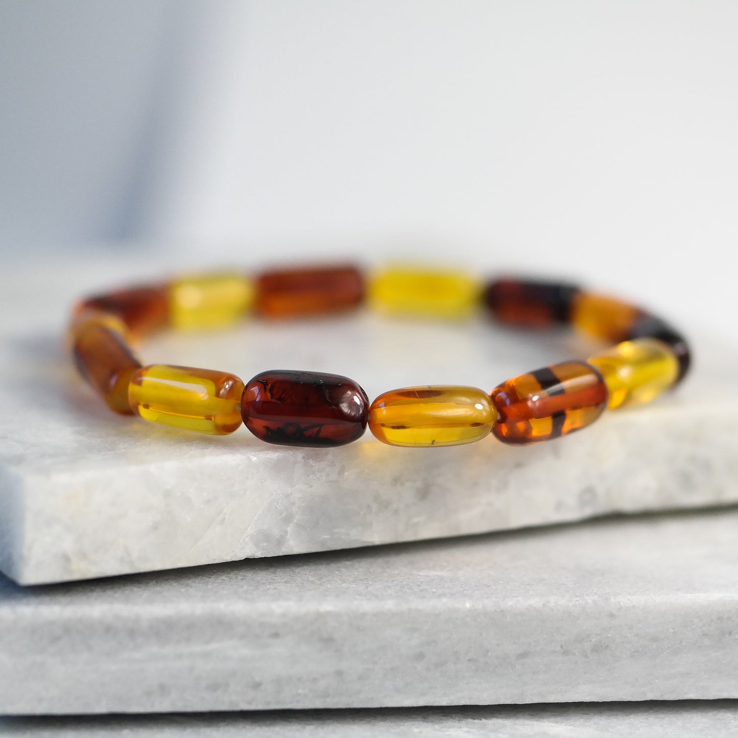 Chic natural Baltic amber bracelet for men and women