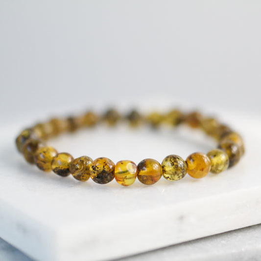 Green amber baroque bracelet