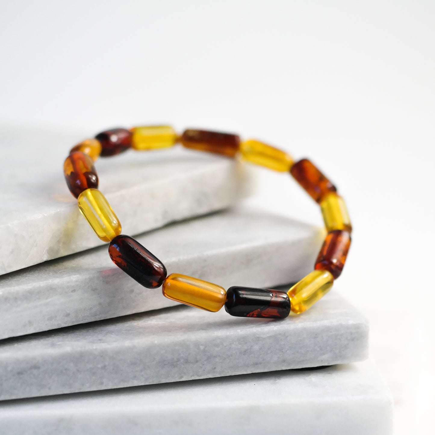 Chic natural Baltic amber bracelet for men and women