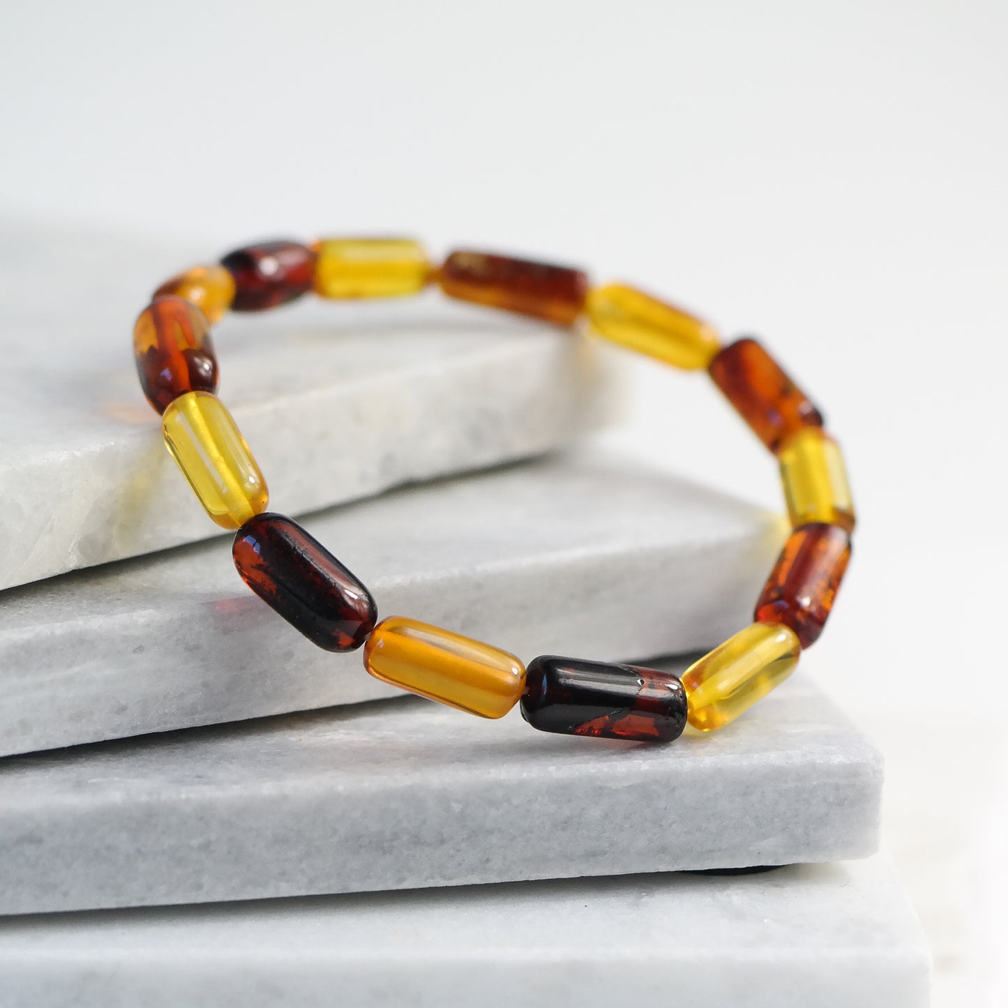 Chic natural Baltic amber bracelet for men and women