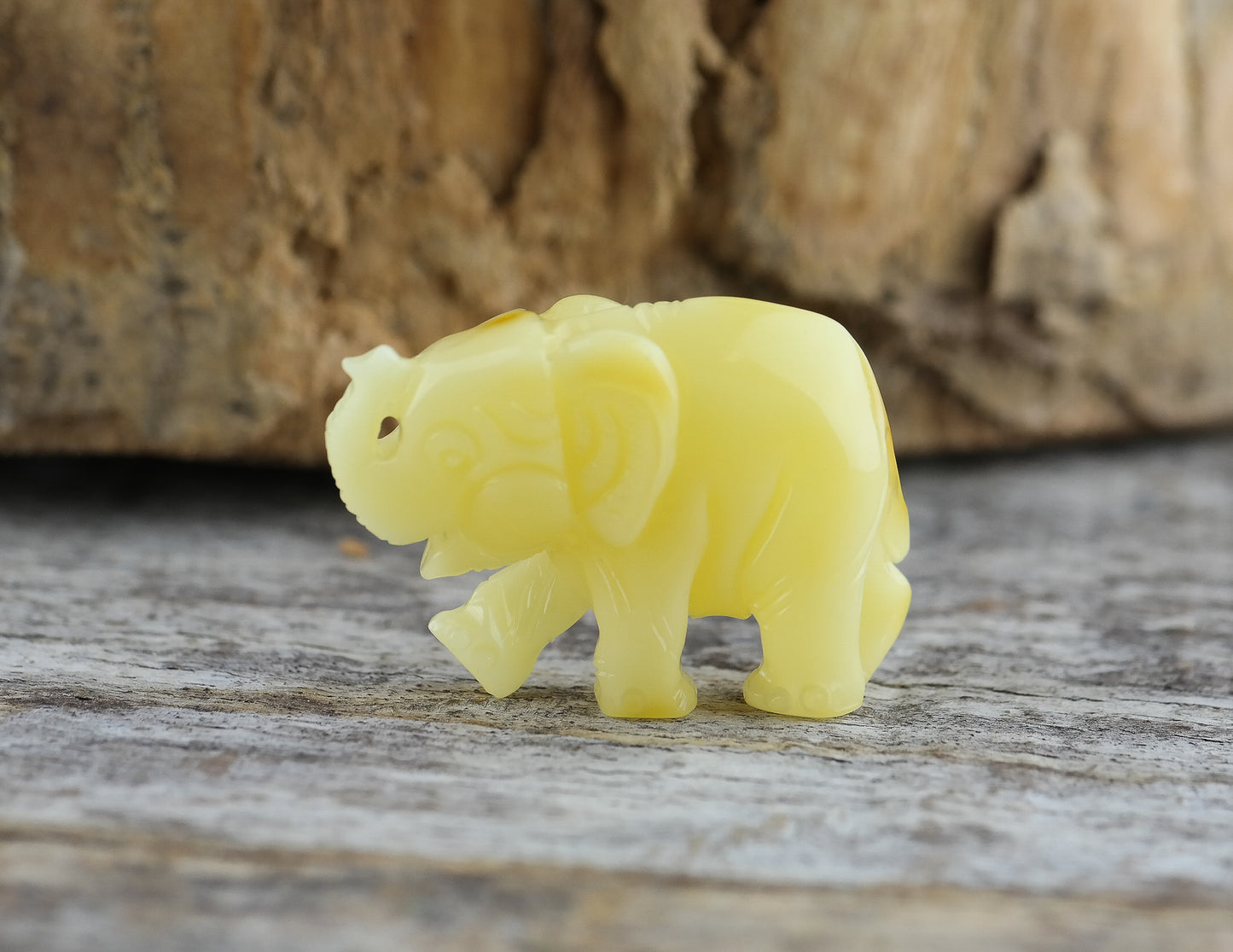 Handmade natural Baltic amber elephant figurine