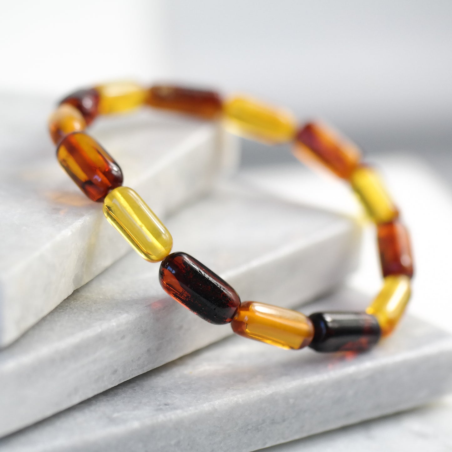 Chic natural Baltic amber bracelet for men and women