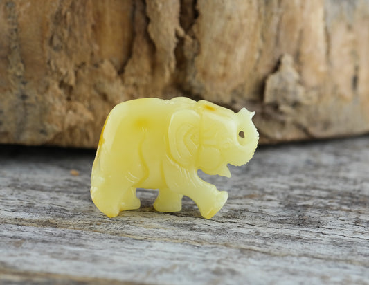 Handmade natural Baltic amber elephant figurine