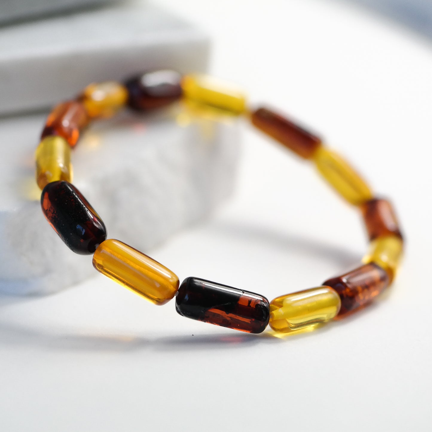 Chic natural Baltic amber bracelet for men and women