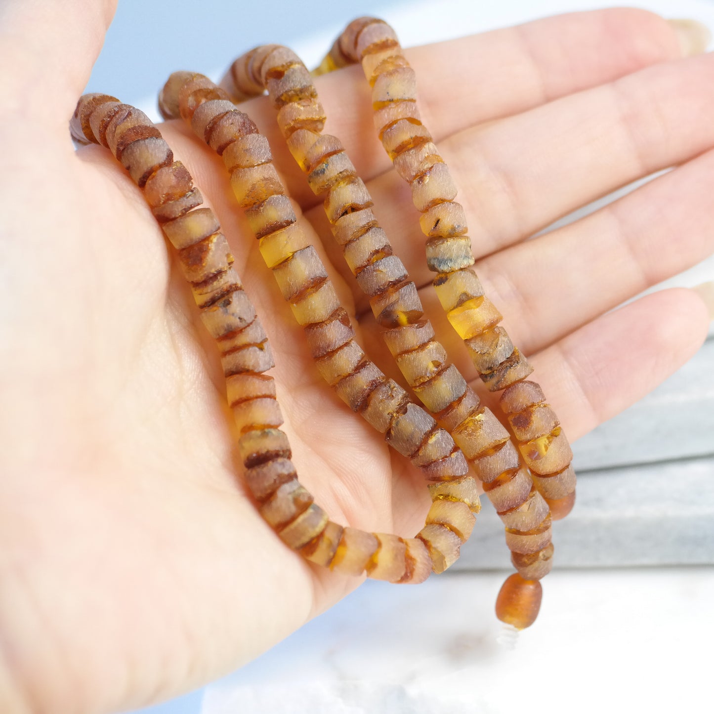 Raw amber necklace for men and women