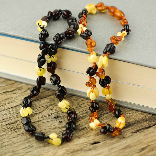 Unique natural amber necklaces for kids