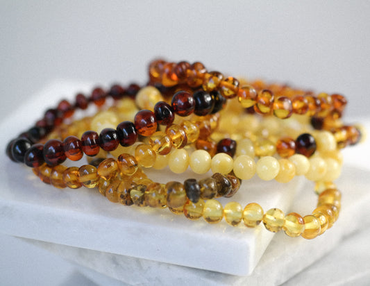 Natural baroque amber bracelets for kids and adults