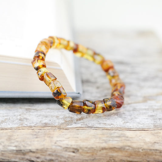 Light green Baltic amber bracelet for men and women