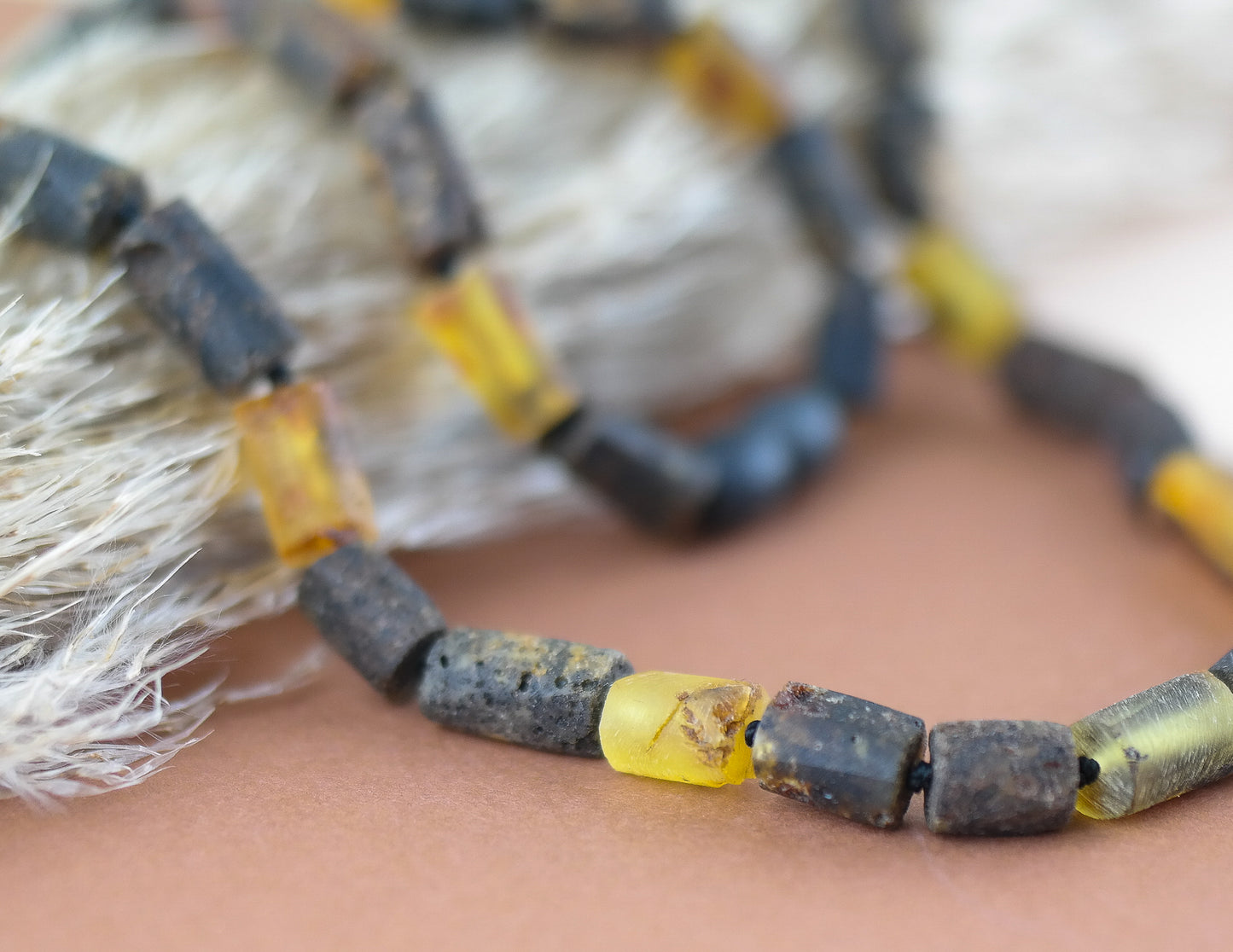 Lemony green natural amber bracelet