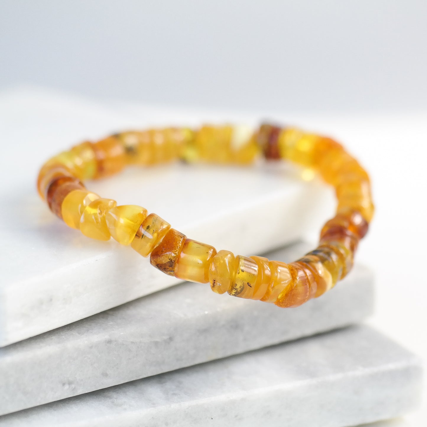 Chic lemon amber bracelet for women and men