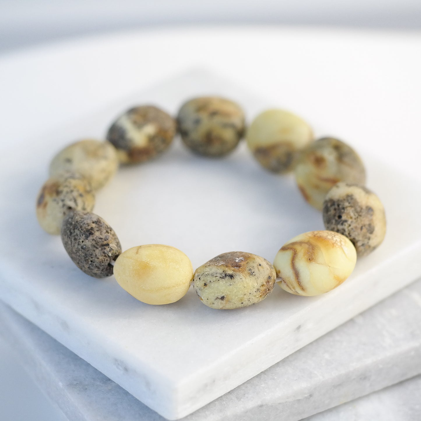 Unique natural Baltic amber bracelet for women