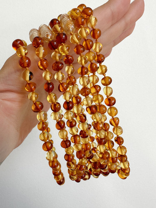 Natural Baltic amber necklace for kids