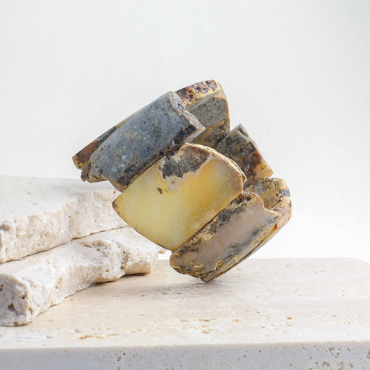 Stunning statement bracelet from natural raw amber