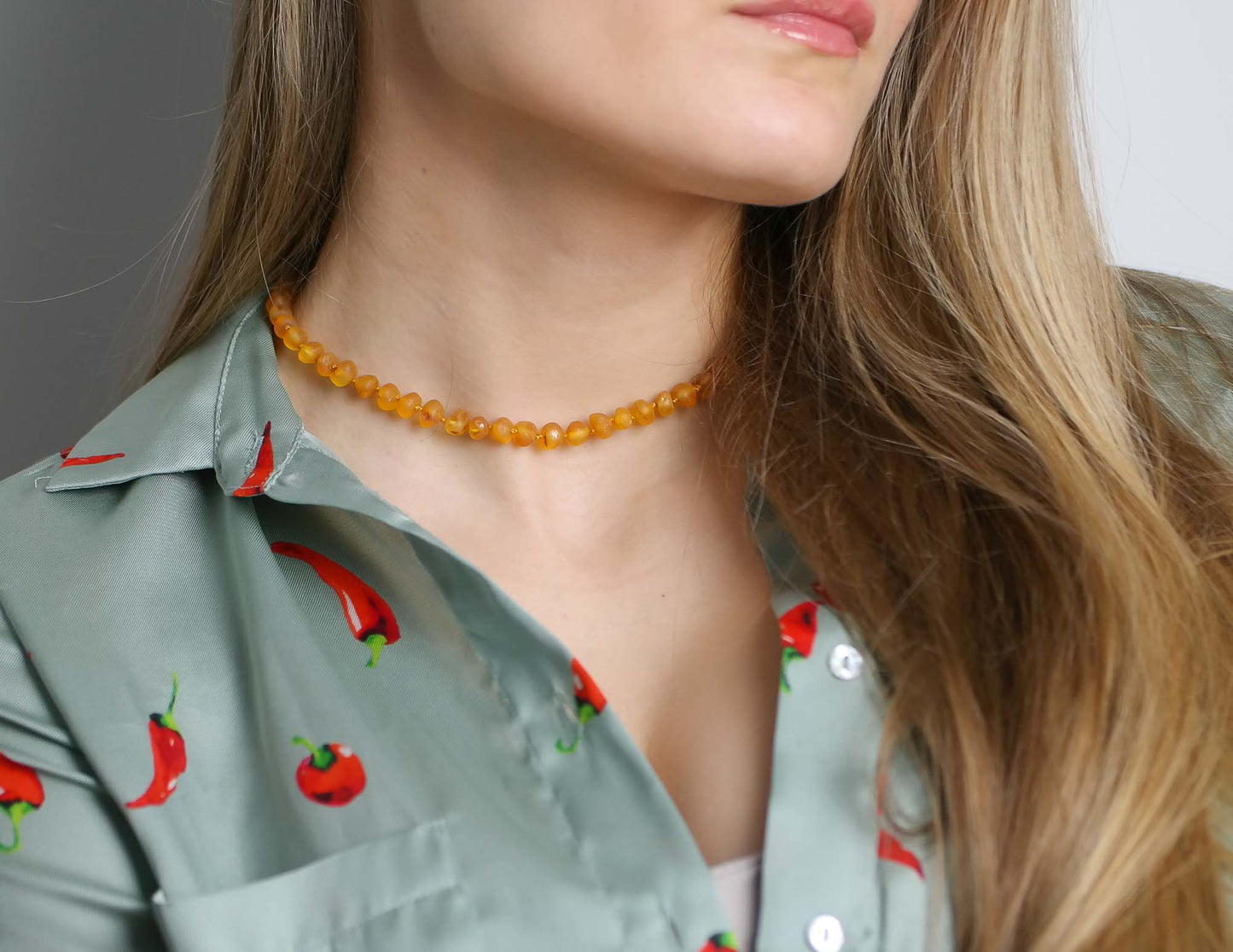 Natural raw Baltic amber chokers