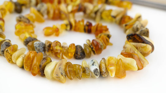 Multicolour natural Baltic amber necklace for men and women