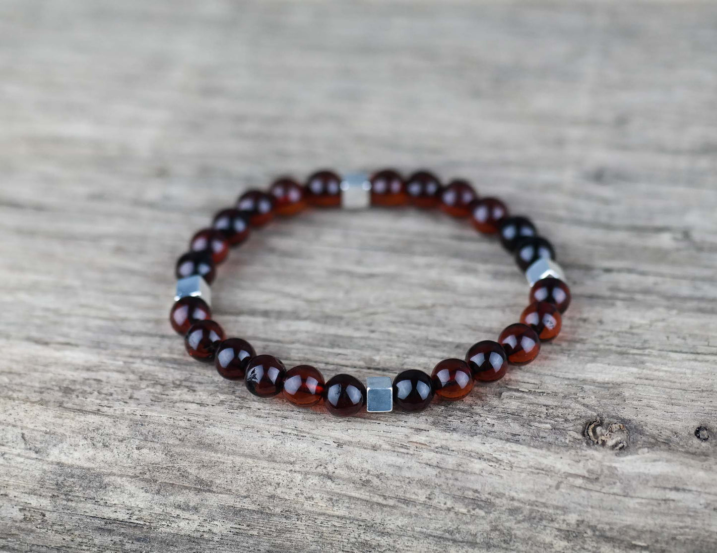 Chic cherry bracelet from natural Baltic amber beads