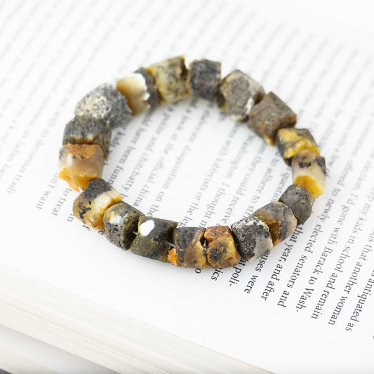 Statement raw amber bracelet for men