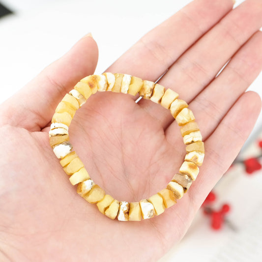 Raw natural amber bracelet