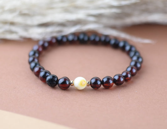 Stylish natural cherry amber bracelet