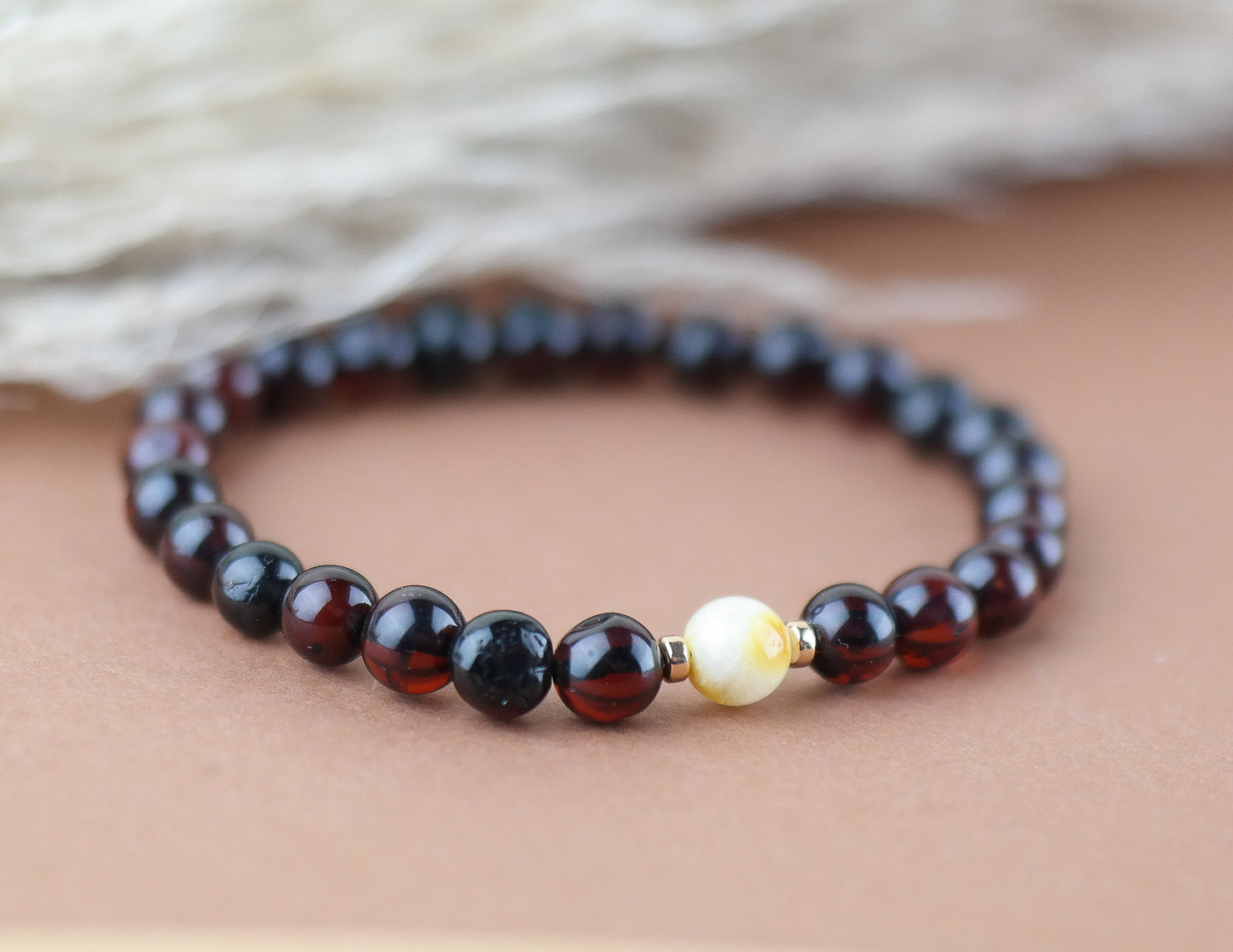 Stylish natural cherry amber bracelet