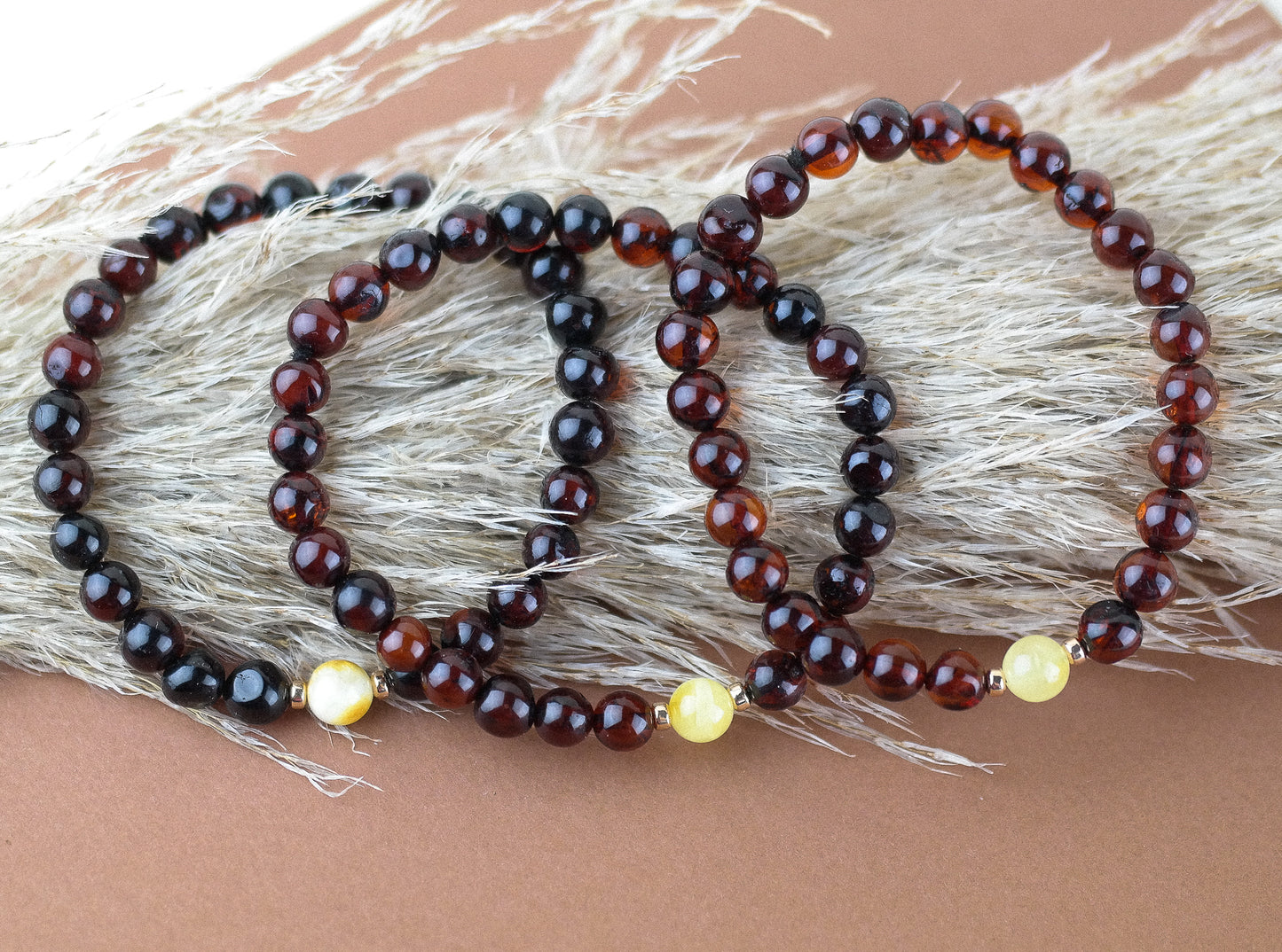 Stylish natural cherry amber bracelet