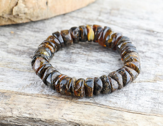 Natural green amber bracelet