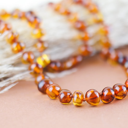 Natural Baltic amber necklace from large baroque beads