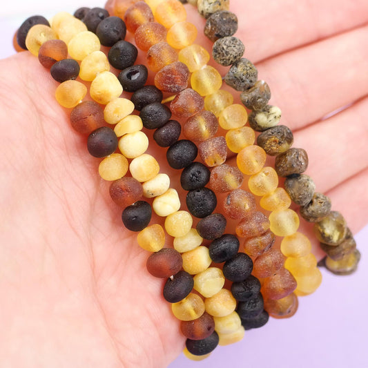 Natural raw amber bracelets for kids and adults