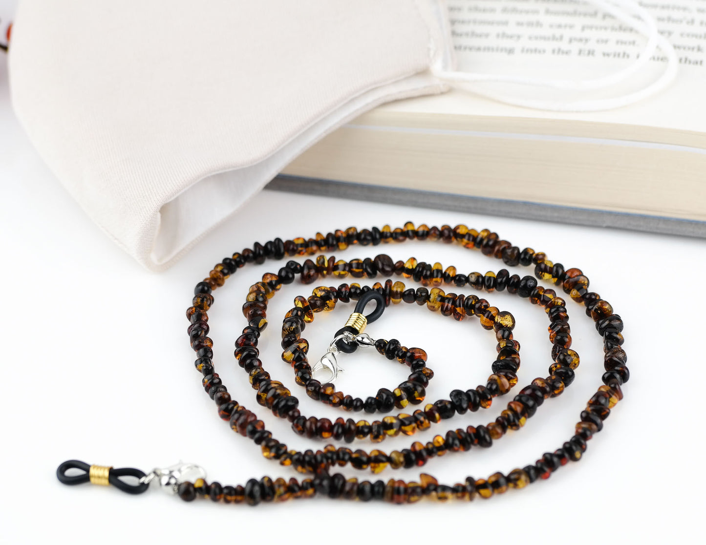 Sunglasses chain from natural Baltic amber beads