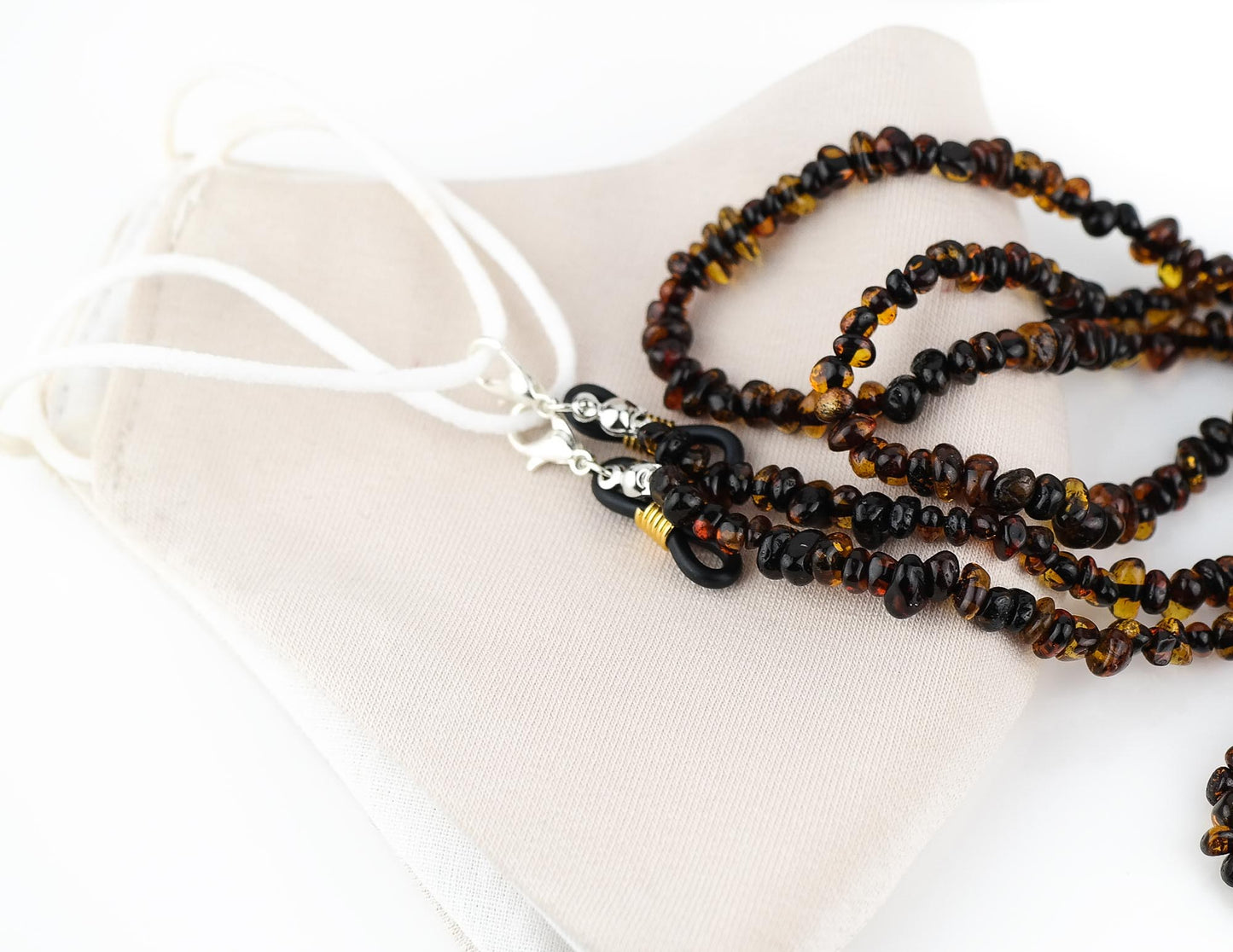 Sunglasses chain from natural Baltic amber beads