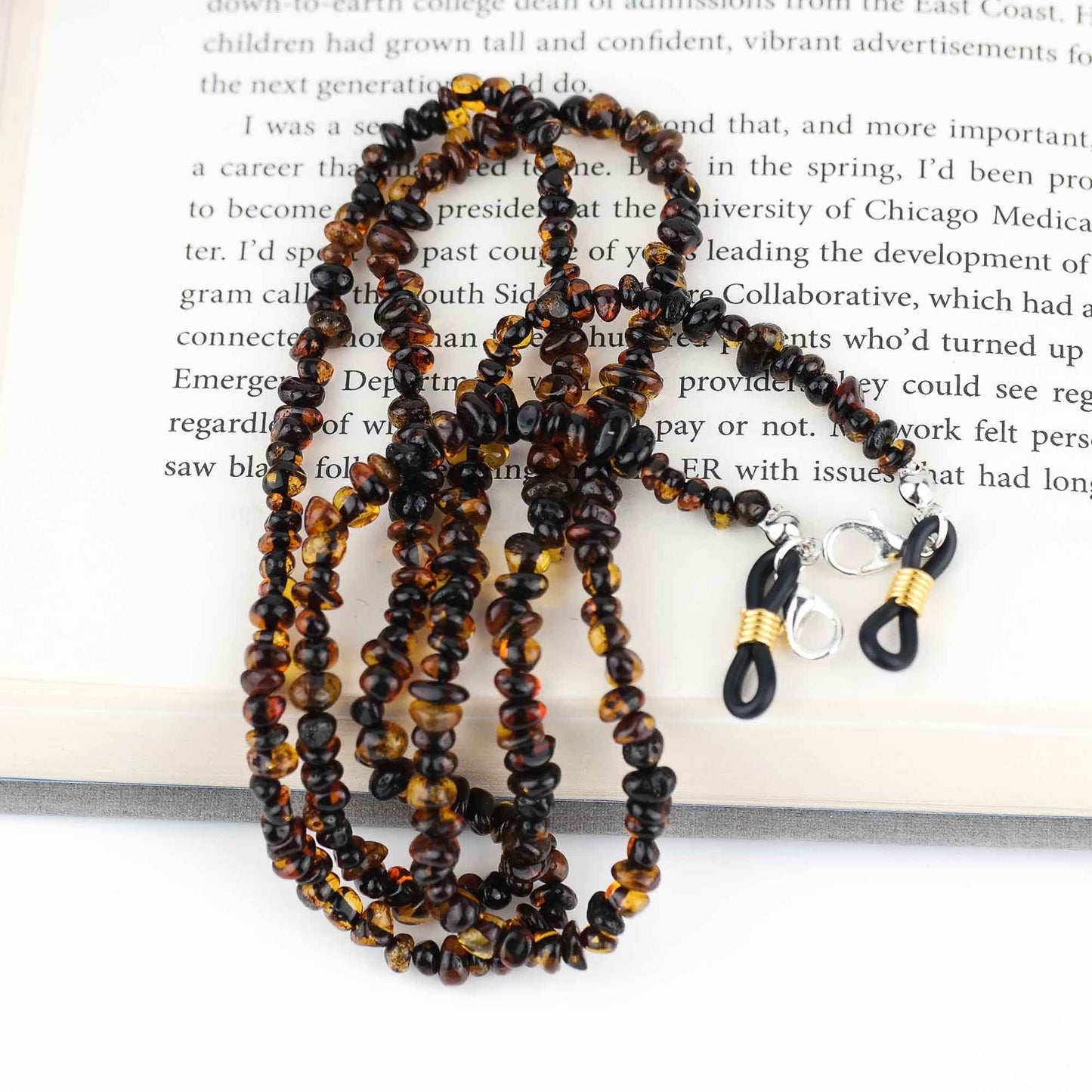 Sunglasses chain from natural Baltic amber beads