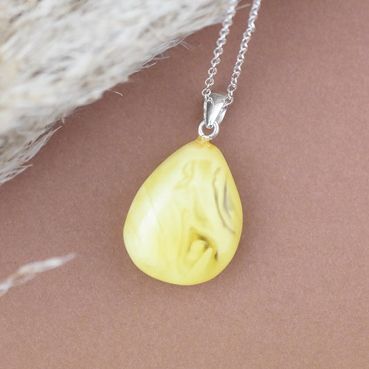 Amber butterscotch drop pendant