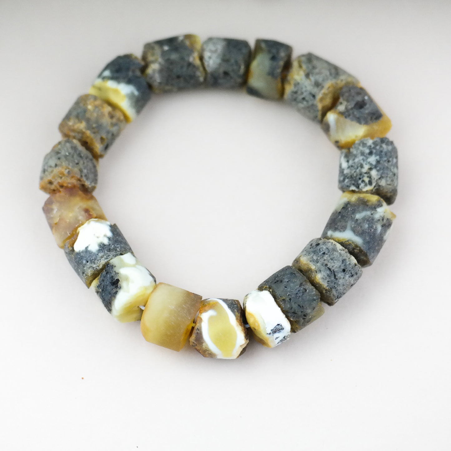 Unique butterscotch green amber bracelet