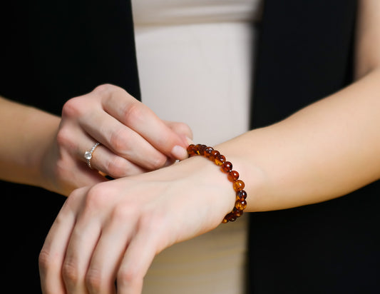 Amber bracelet from baroque beads