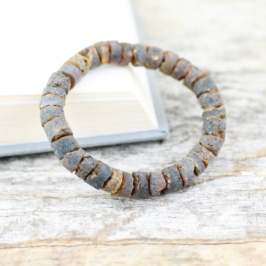 Raw Baltic amber bracelet for men or women