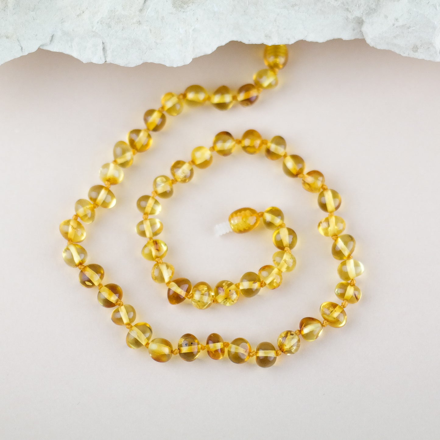 Honey colour natural Baltic amber necklace for all family