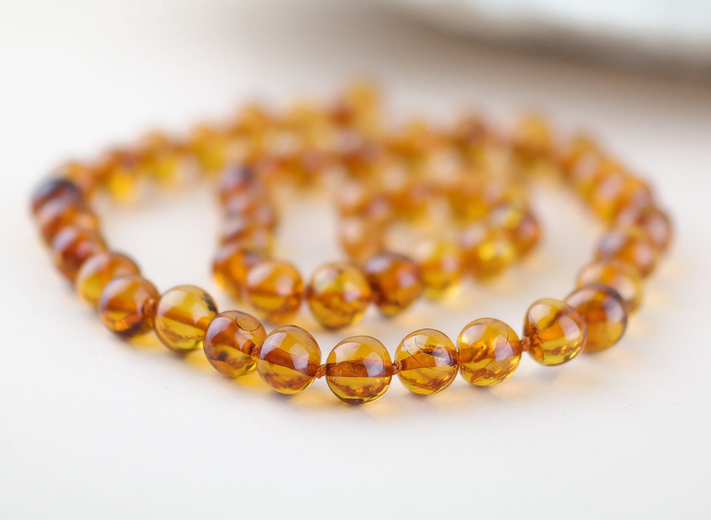 Amber necklace from large baroque beads