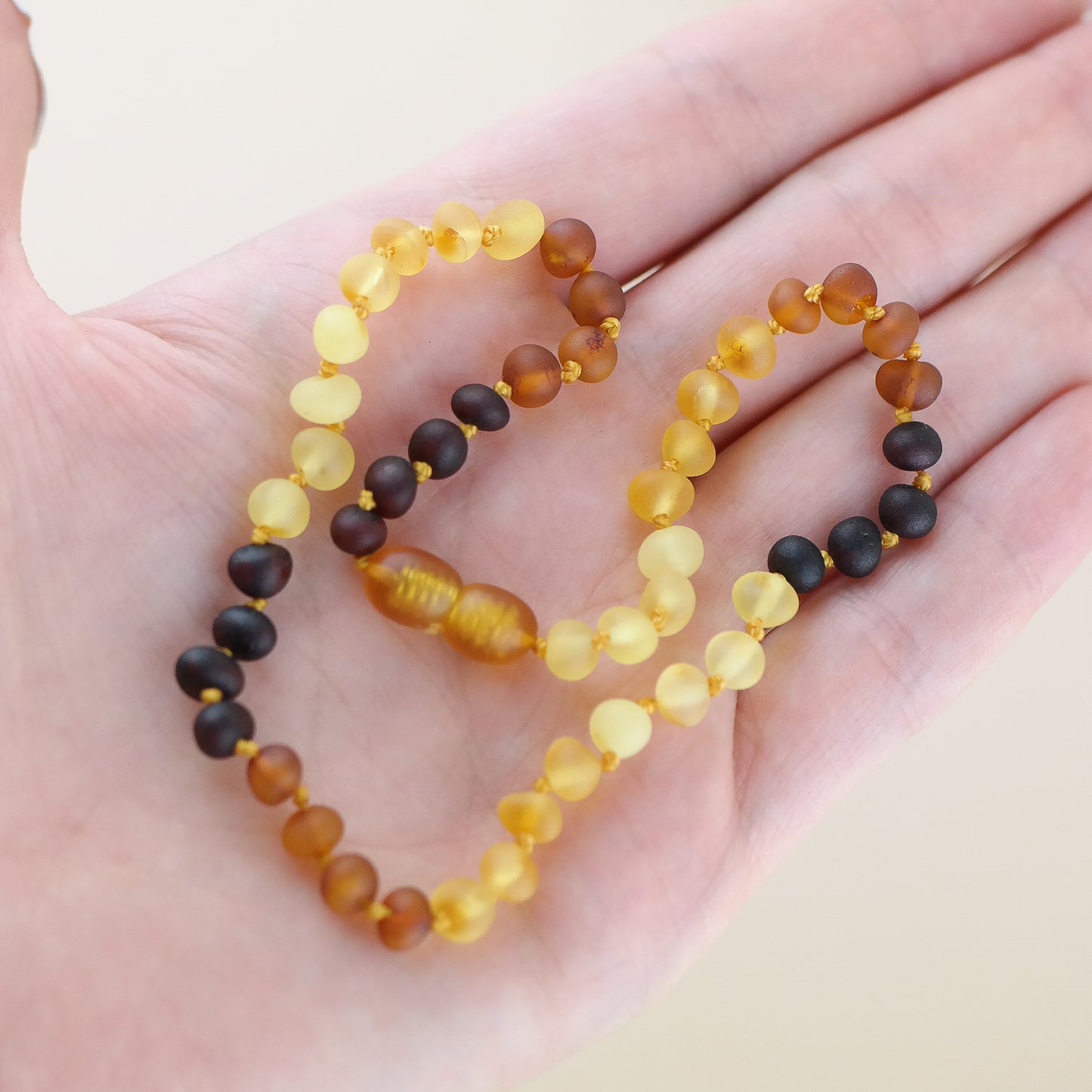 Raw amber rainbow necklaces