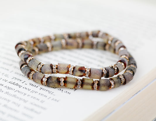 Natural raw Baltic amber bracelets with gold accents