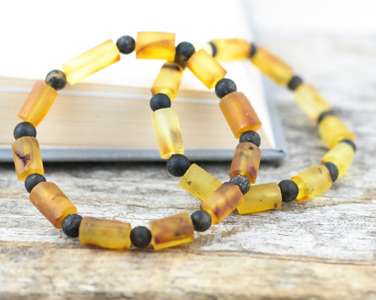 Raw amber bracelets for men