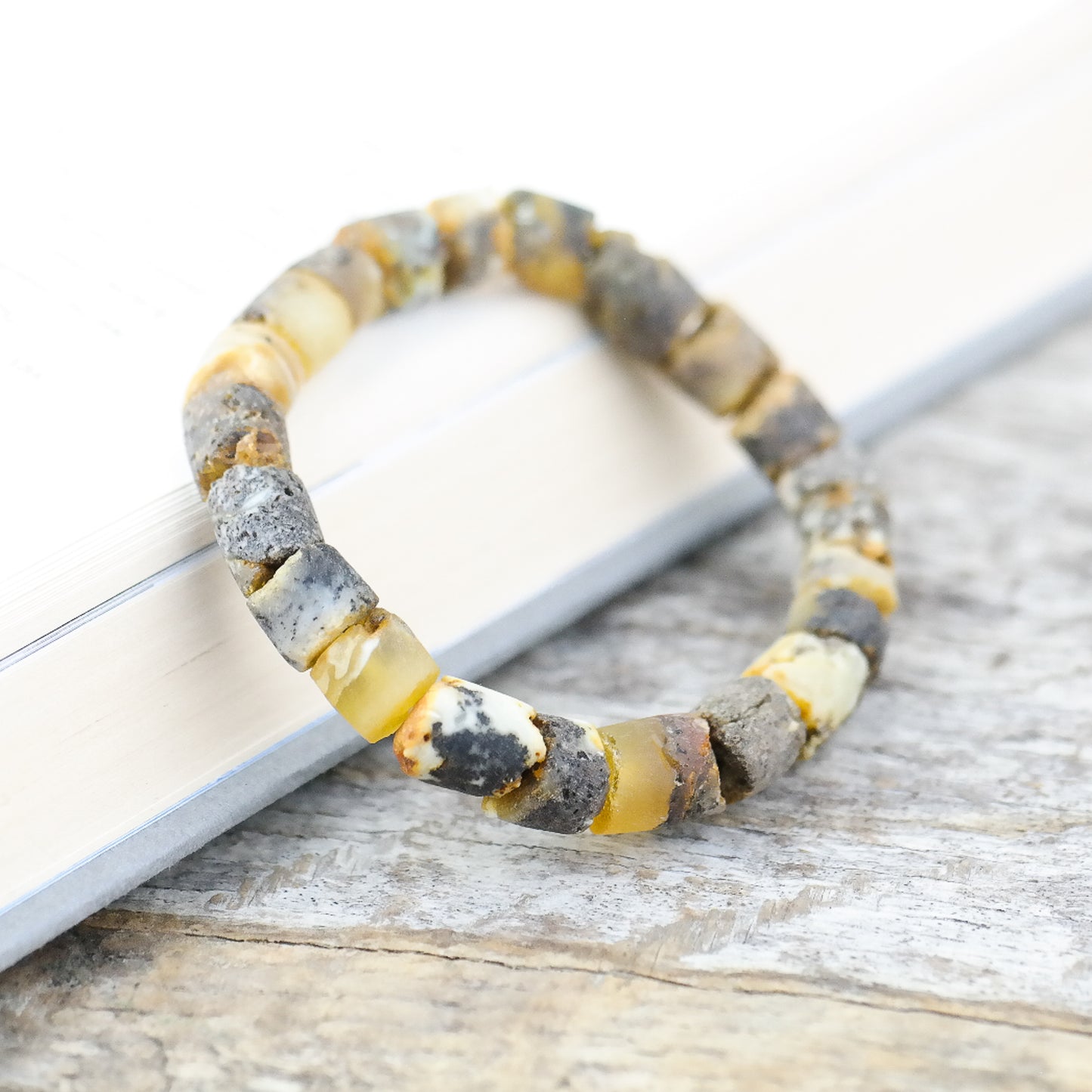 Raw green amber bracelets