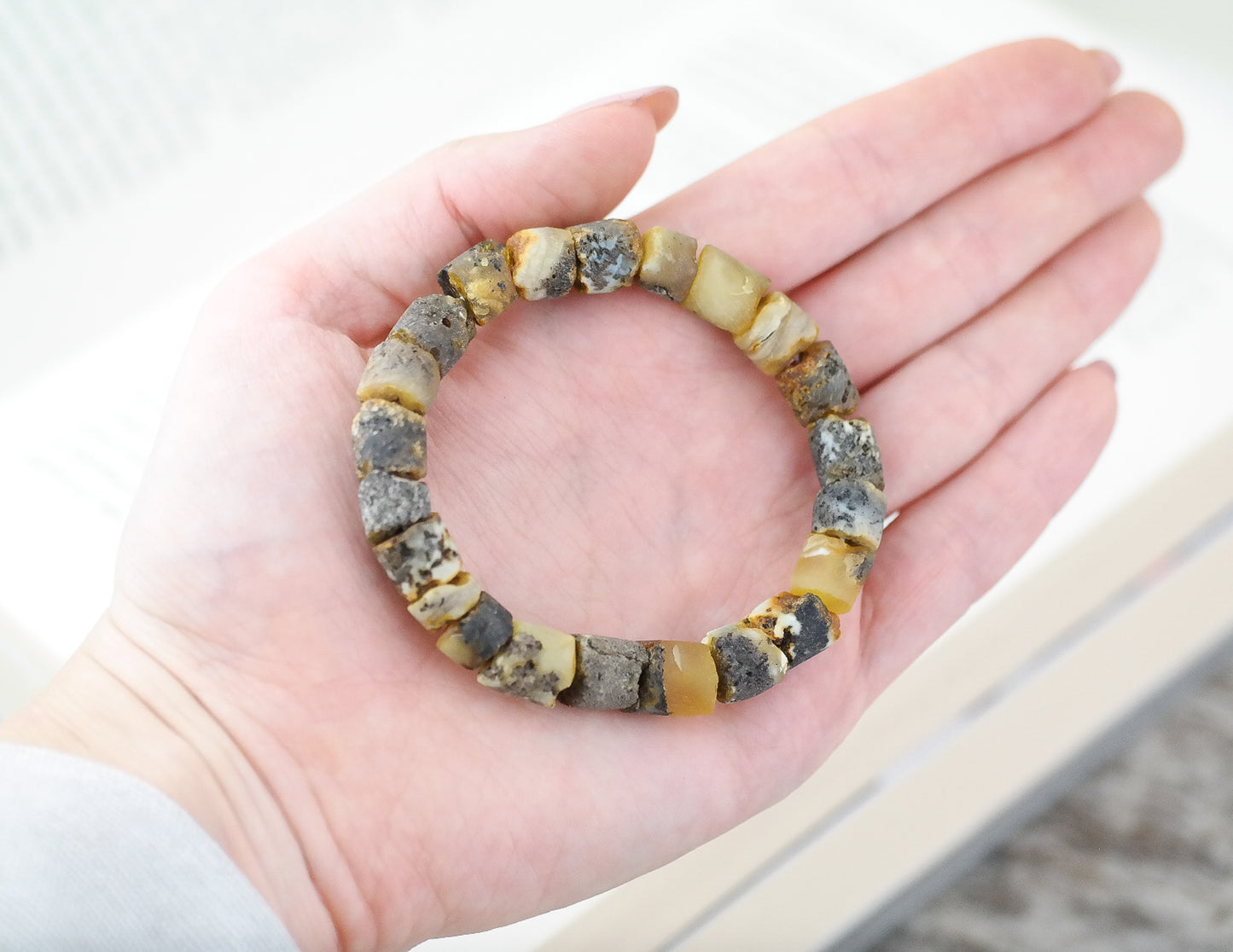 Raw green amber bracelets