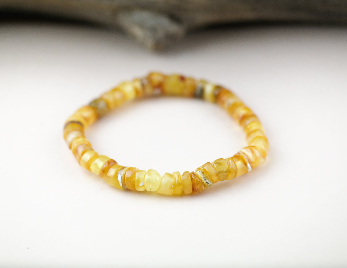 Tube amber bracelet for men and women