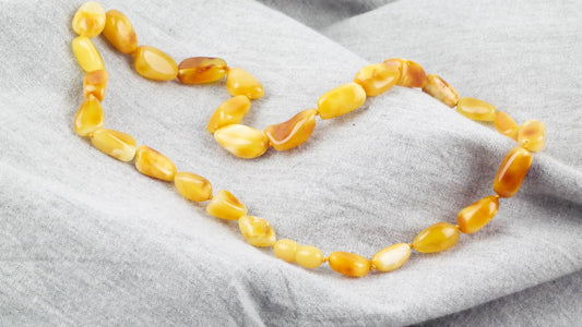 Beautiful necklace from natural amber beads