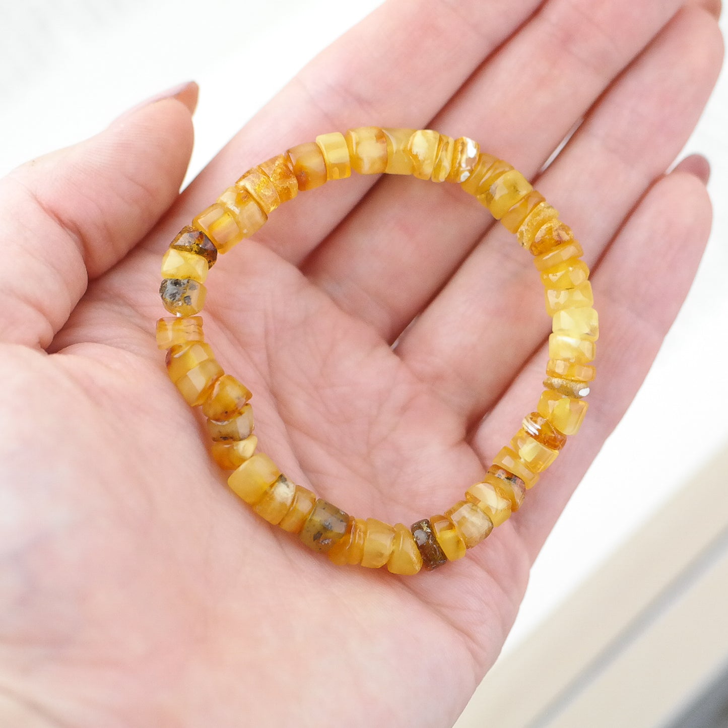 Tube amber bracelet for men and women