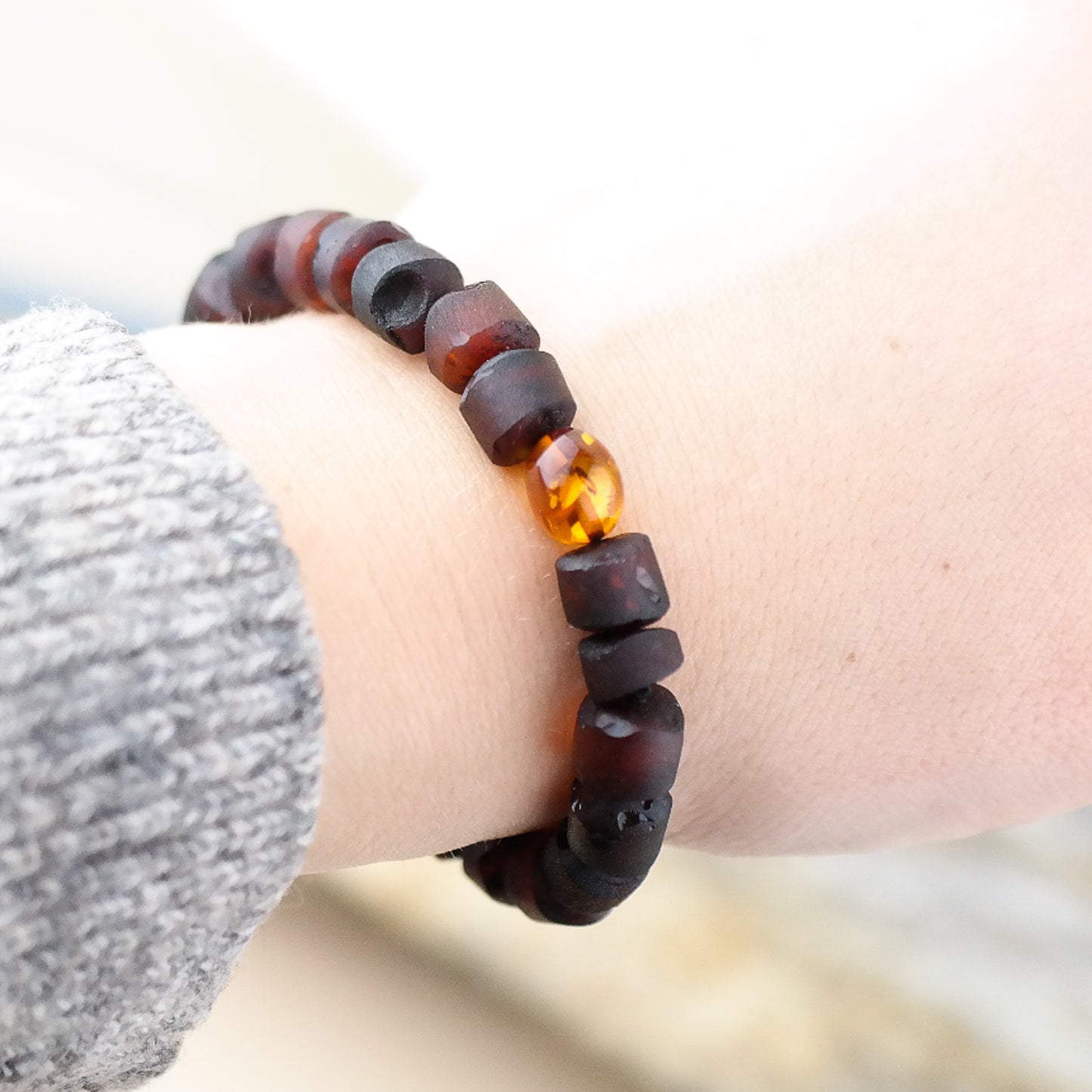 Dark raw amber bracelets for men and women