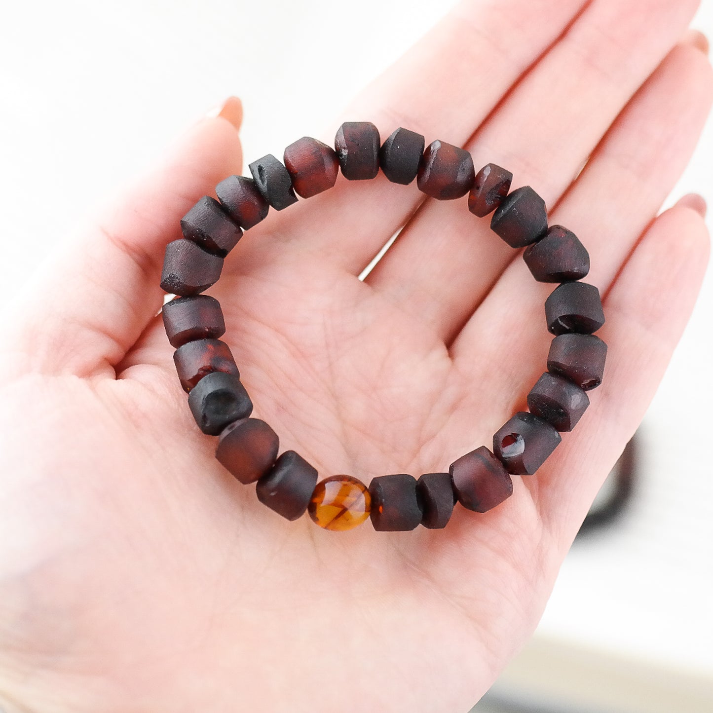 Dark raw amber bracelets for men and women