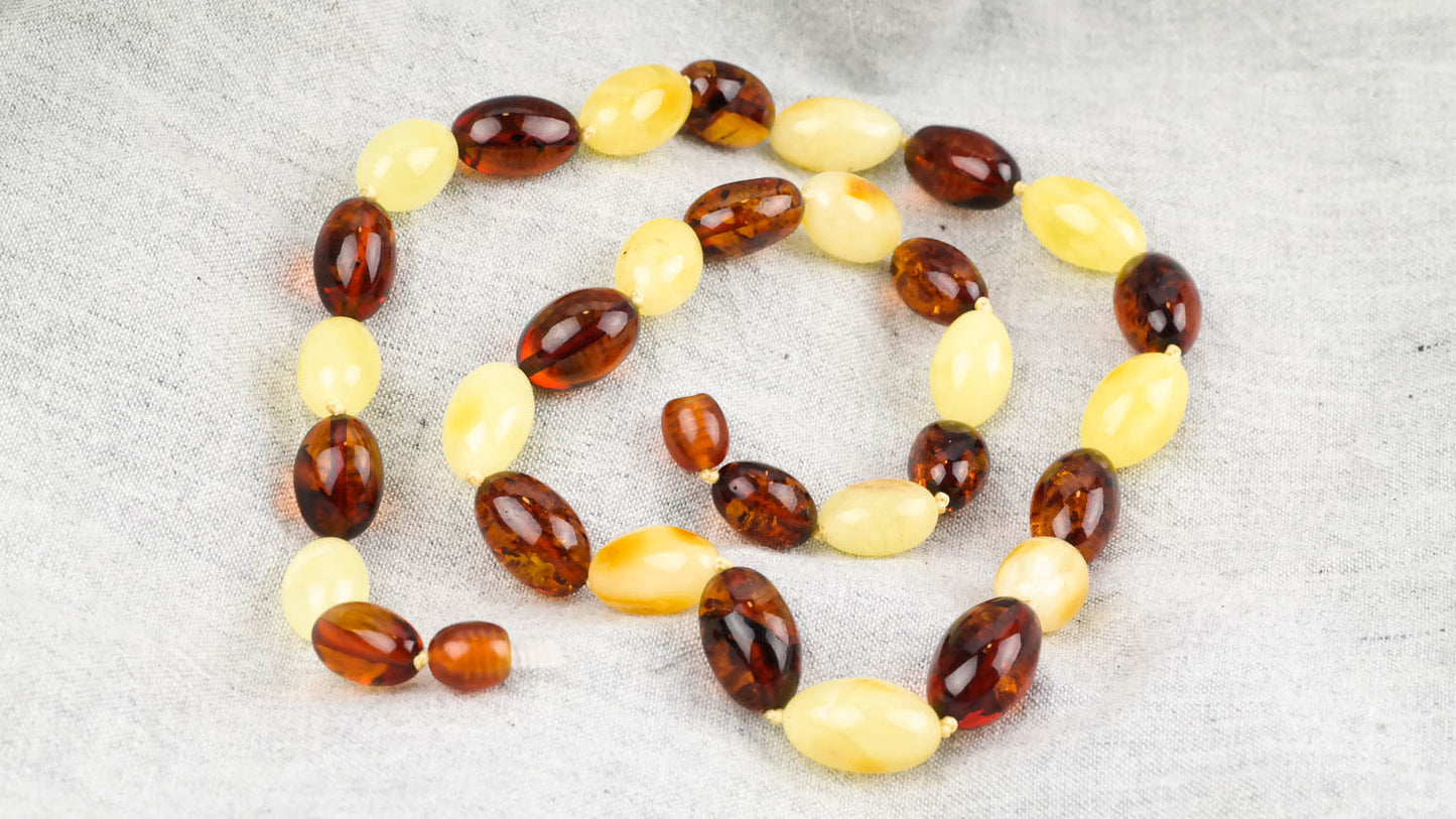 Multicolour natural amber necklace